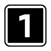 Black square with the number "1" in white, symbolizing the first step or item in a list.