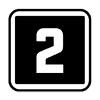 Icon of the number 2 in a bold, white font on a black square background, representing numerical themes or concepts.