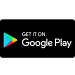 Google Play Store logo with a button that reads "Get it on Google Play," promoting app downloads for Android devices.