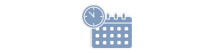 Icon depicting a calendar with a clock, symbolizing time management and scheduling. Ideal for articles about productivity, planning, or organizational tools.