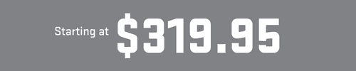 Text displaying the price "Starting at $319.95" on a gray background, highlighting a promotional offer.