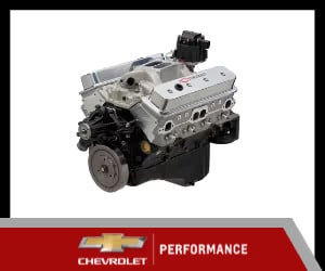 Chevrolet performance engine featuring a silver metallic design, highlighting advanced engineering and high-performance components for optimal automotive performance.