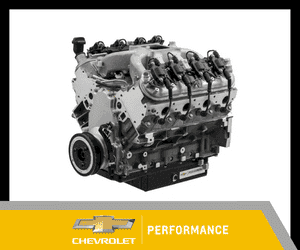 High-performance Chevrolet engine displayed in a sleek design, showcasing its advanced components and engineering for optimized vehicle performance.