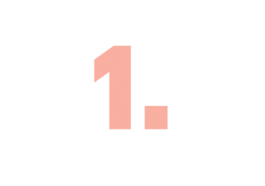 Number "1" in a stylized peach color on a white background, suitable for use in lists or step-by-step guides.