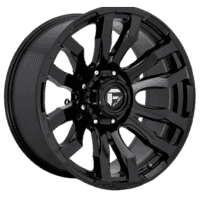 Black custom alloy wheel with a modern design, featuring a multi-spoke pattern and a glossy finish, ideal for enhancing the performance and aesthetics of vehicles.