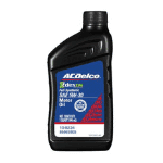 ACDelco Dexos1 Full Synthetic Motor Oil 5W-30 in a black bottle, designed for optimal engine protection and performance in vehicles. Suitable for various makes and models, this oil meets industry standards for quality and efficiency.