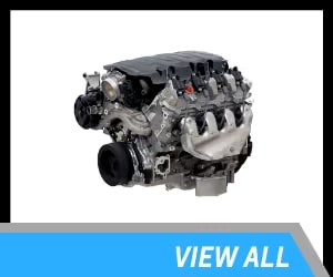 High-performance automotive engine with a detailed design, showcasing various components such as the intake manifold and cylinder block, ideal for vehicle upgrades and repairs.