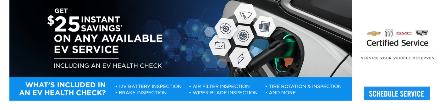 Get $25 off EV service with health check. Includes battery, air filter, and brake inspection. Schedule now.