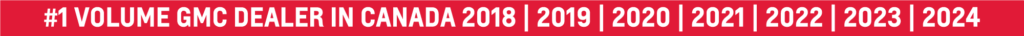 Image highlighting the achievement of being the #1 volume GMC dealer in Canada from 2018 to 2024, showcasing the dealer's consistent sales performance over these years.